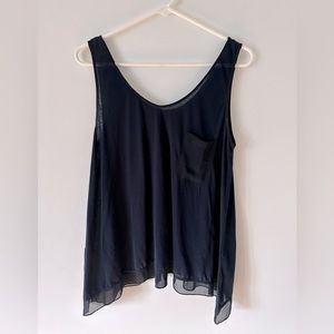 Club Monaco | Navy Tank With Sheer Hem Size S ($35)